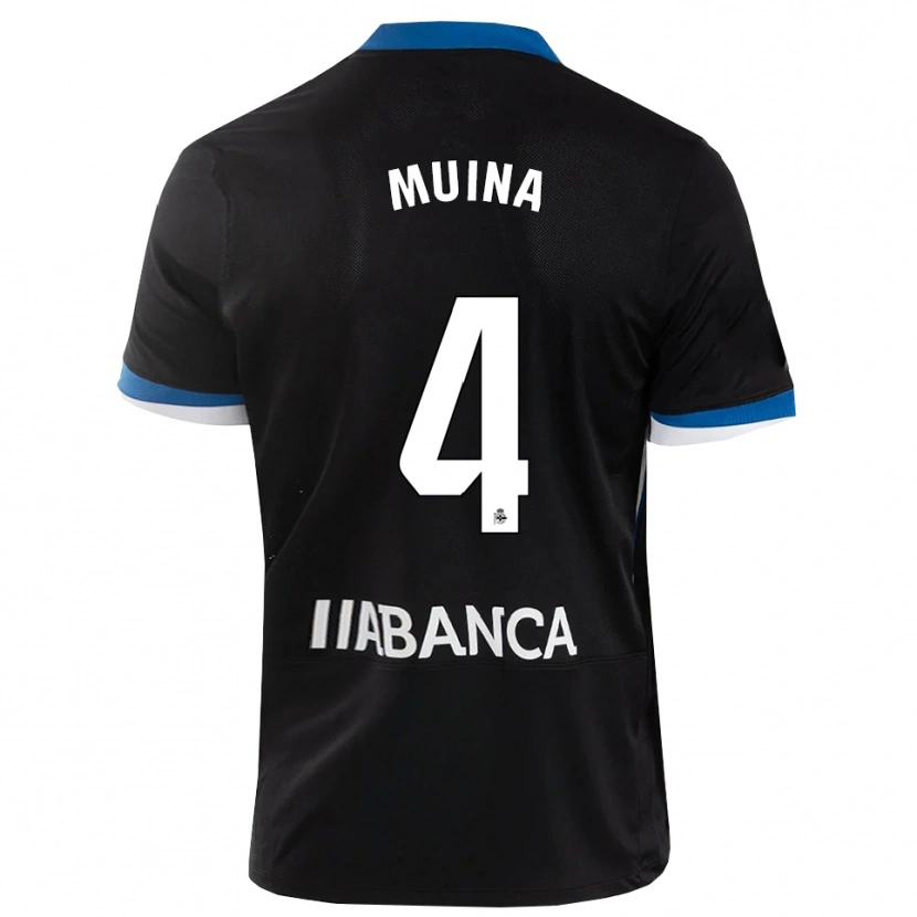 Danxen Heren Henar Muiña #4 Zwart Blauw Wit Uitshirt Uittenue 2026/27 T-Shirt