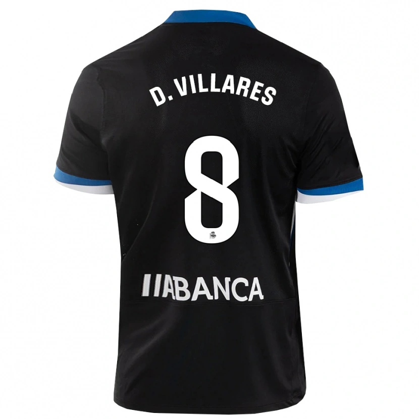 Danxen Heren Diego Villares #8 Zwart Blauw Wit Uitshirt Uittenue 2026/27 T-Shirt