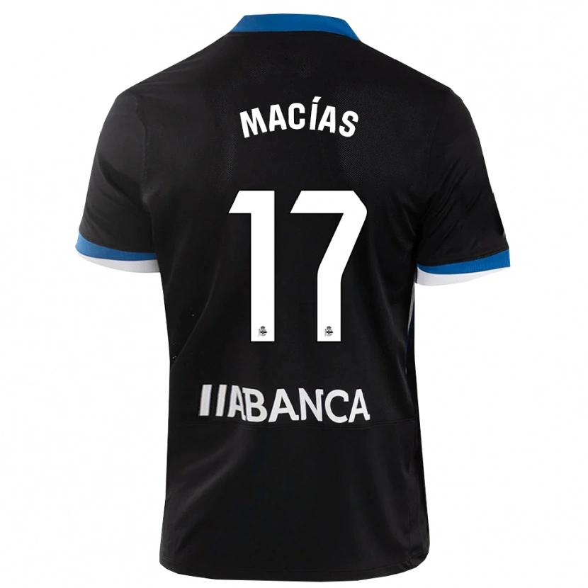 Danxen Heren Luisao Macías #17 Zwart Blauw Wit Uitshirt Uittenue 2026/27 T-Shirt