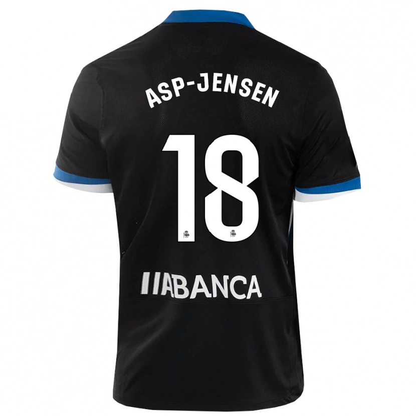 Danxen Heren Jonathan Asp Jensen #18 Zwart Blauw Wit Uitshirt Uittenue 2026/27 T-Shirt