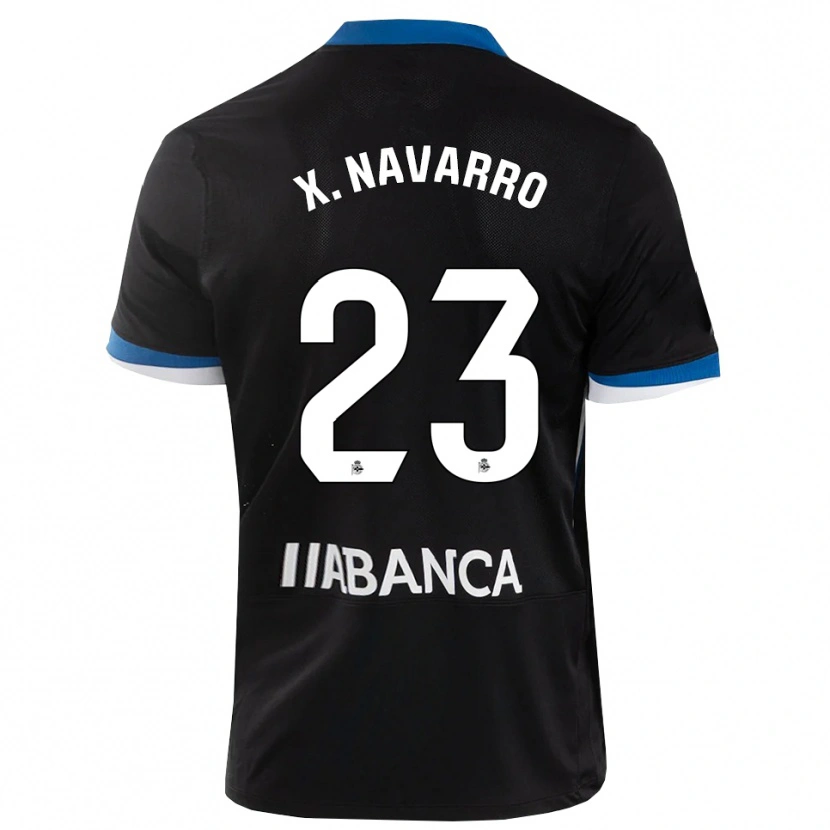 Danxen Heren Ximo Navarro #23 Zwart Blauw Wit Uitshirt Uittenue 2026/27 T-Shirt