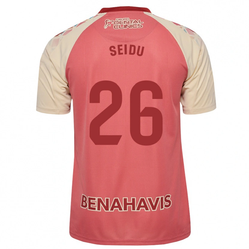 Danxen Heren Abubakar Seidu #26 Lichtroze Rood Blauw Uitshirt Uittenue 2026/27 T-Shirt
