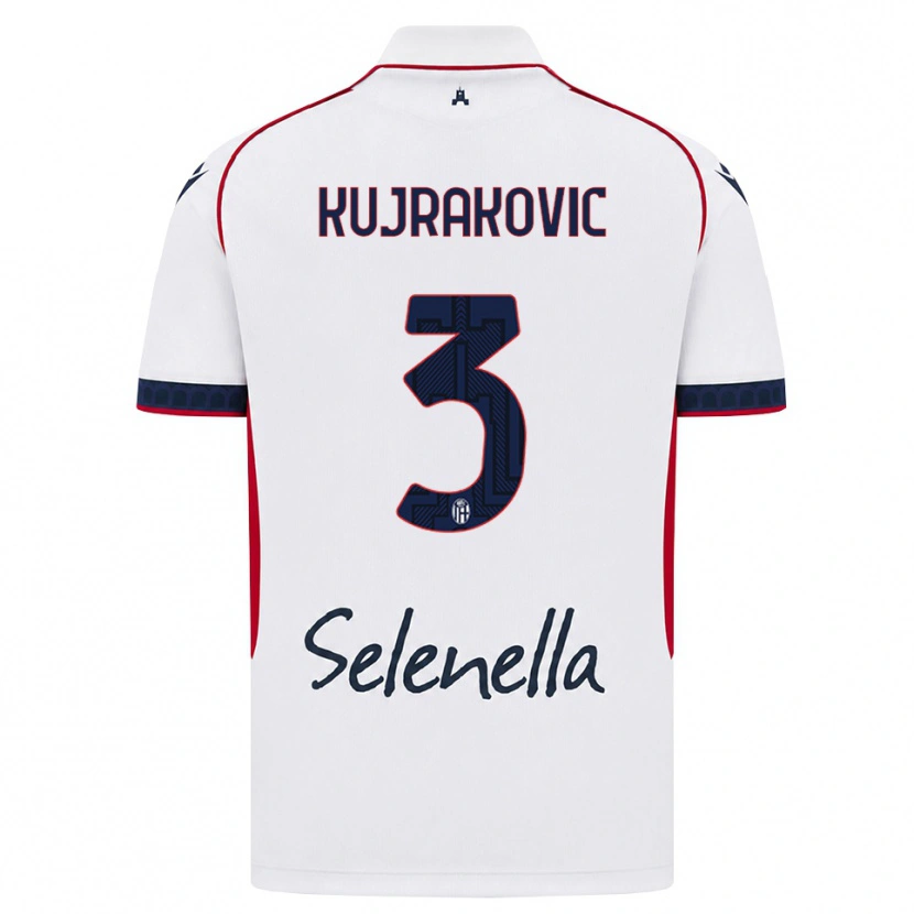 Danxen Heren Minel Kujrakovic #3 Wit Rood Koninklijk Blauw Uitshirt Uittenue 2026/27 T-Shirt