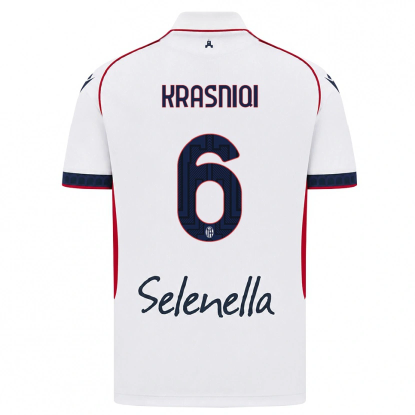 Danxen Heren Besalet Krasniqi #6 Wit Rood Koninklijk Blauw Uitshirt Uittenue 2026/27 T-Shirt