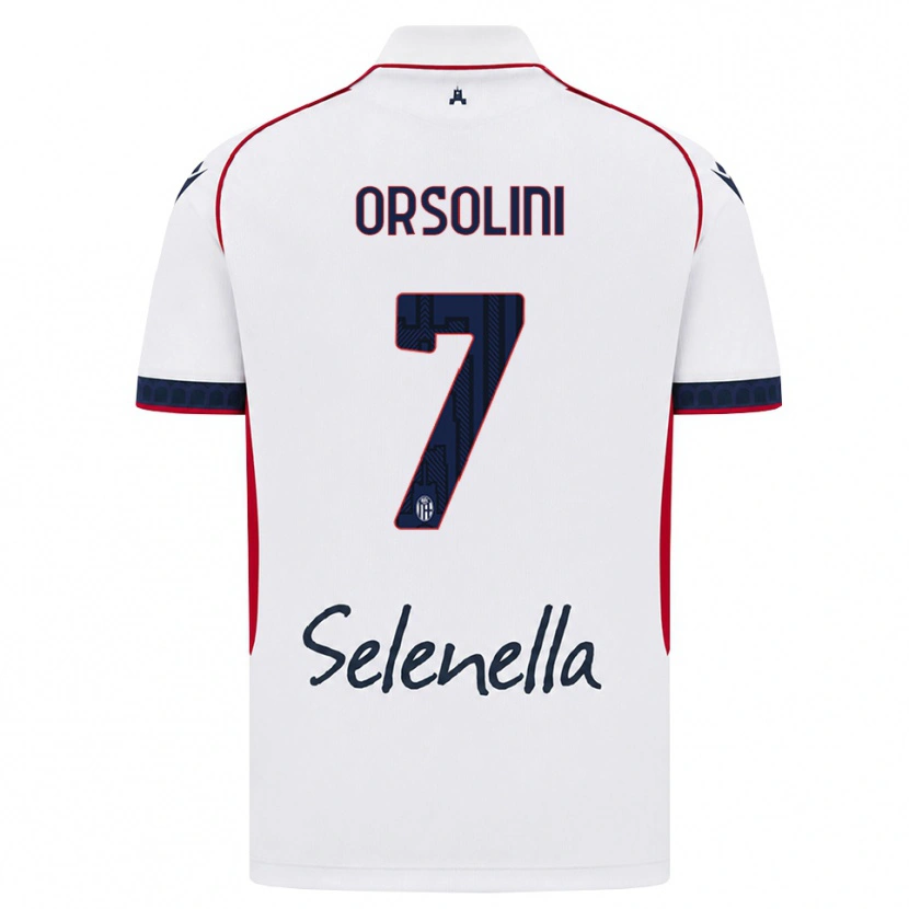 Danxen Heren Riccardo Orsolini #7 Wit Rood Koninklijk Blauw Uitshirt Uittenue 2026/27 T-Shirt