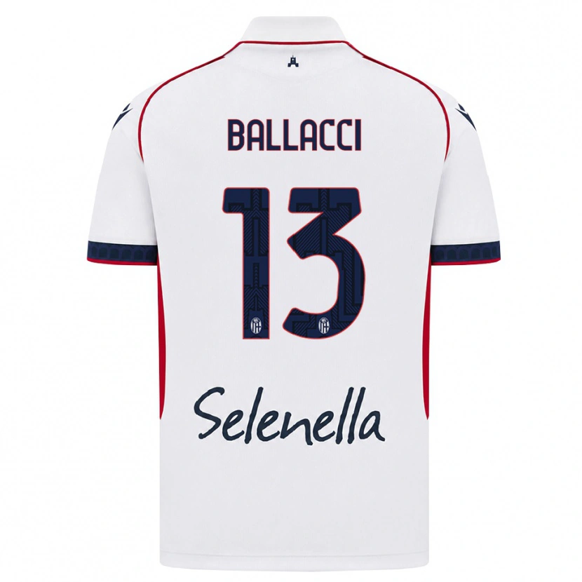 Danxen Heren Edoardo Ballacci #13 Wit Rood Koninklijk Blauw Uitshirt Uittenue 2026/27 T-Shirt