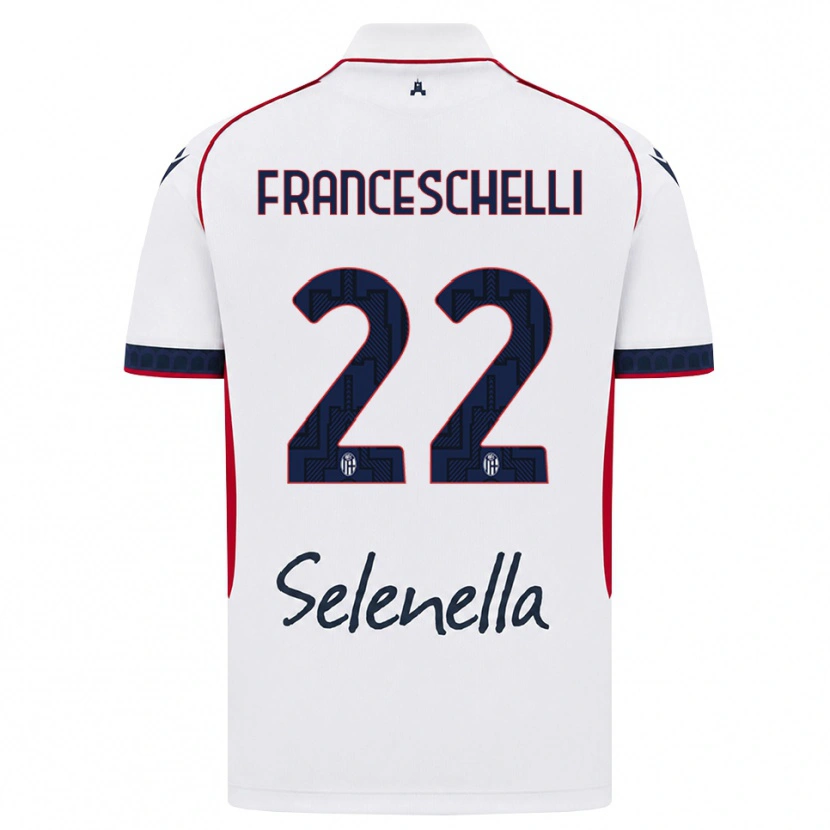 Danxen Heren Matteo Franceschelli #22 Wit Rood Koninklijk Blauw Uitshirt Uittenue 2026/27 T-Shirt