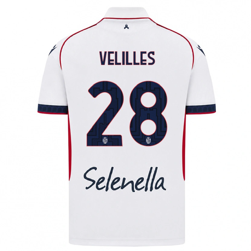 Danxen Heren Aarón Velilles #28 Wit Rood Koninklijk Blauw Uitshirt Uittenue 2026/27 T-Shirt