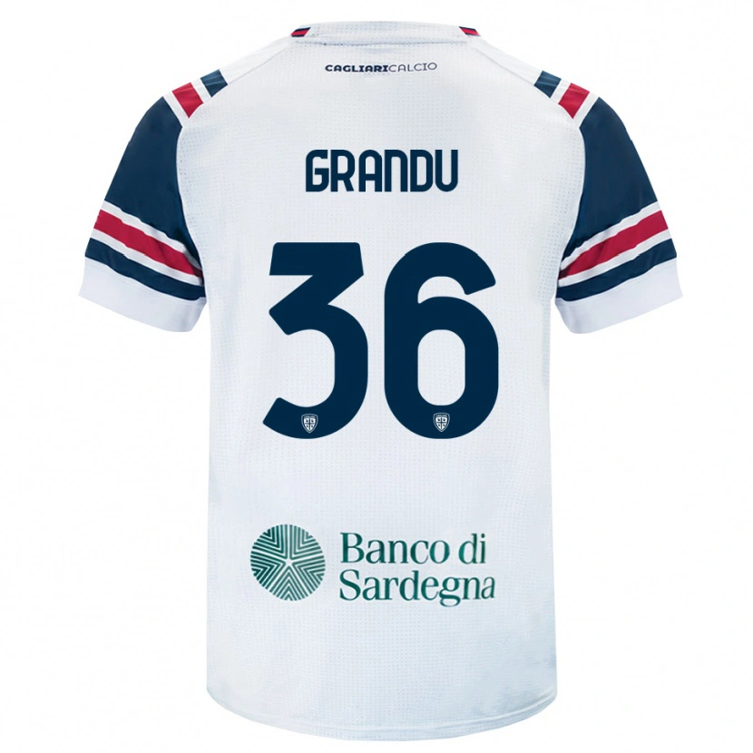 Danxen Heren Nicola Grandu #36 Wit Rood Groen Uitshirt Uittenue 2026/27 T-Shirt