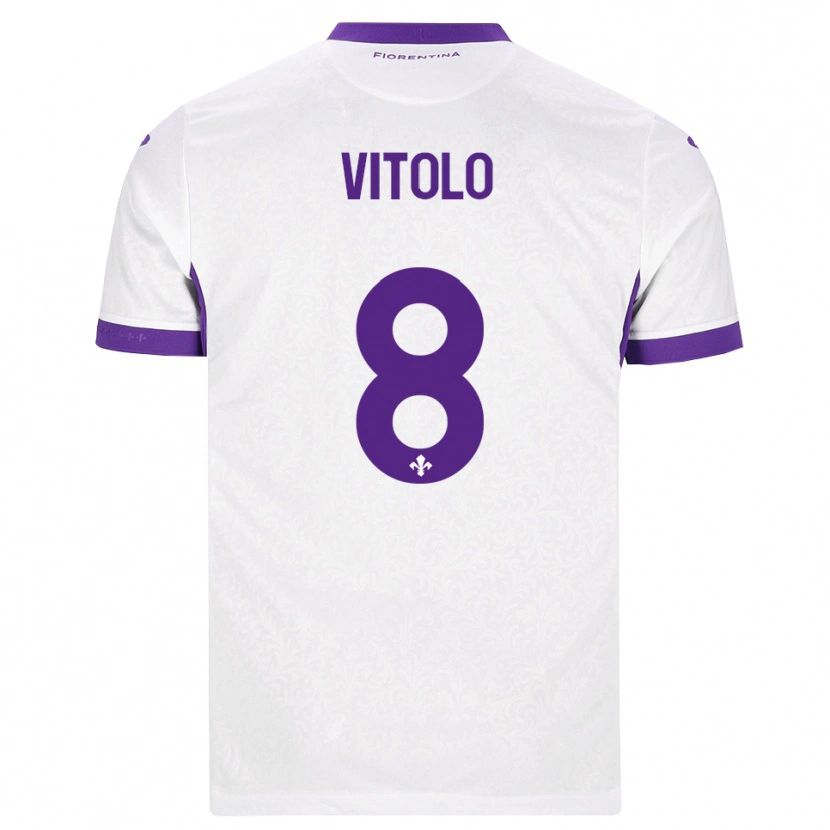 Danxen Heren Federico Vitolo #8 Wit Paars Uitshirt Uittenue 2026/27 T-Shirt