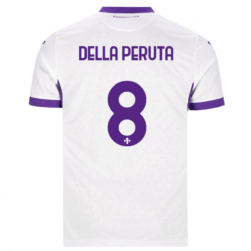 Danxen Heren Victoria Della Peruta #8 Wit Paars Uitshirt Uittenue 2026/27 T-Shirt