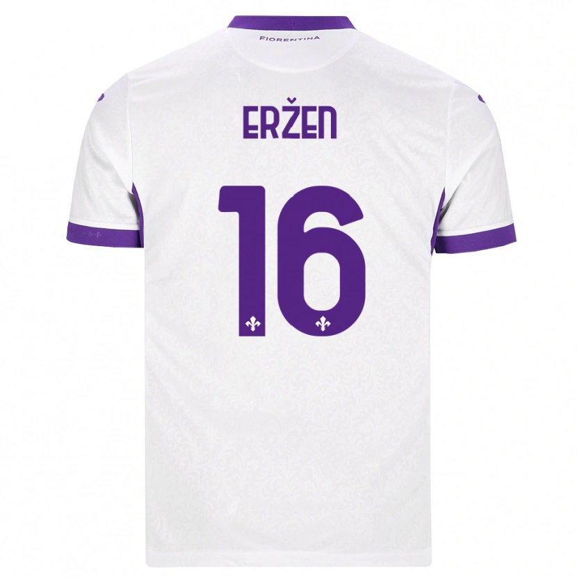 Danxen Heren Kaja Erzen #16 Wit Paars Uitshirt Uittenue 2026/27 T-Shirt