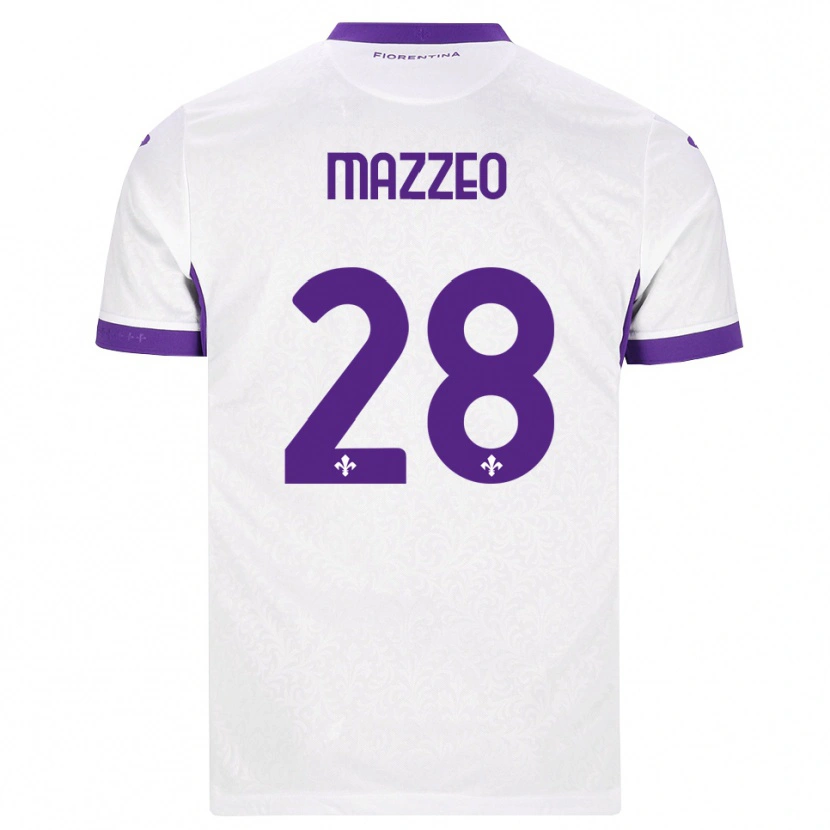 Danxen Heren Brando Mazzeo #28 Wit Paars Uitshirt Uittenue 2026/27 T-Shirt