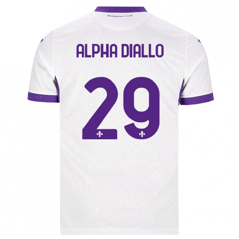 Danxen Heren Alpha Diallo #29 Wit Paars Uitshirt Uittenue 2026/27 T-Shirt