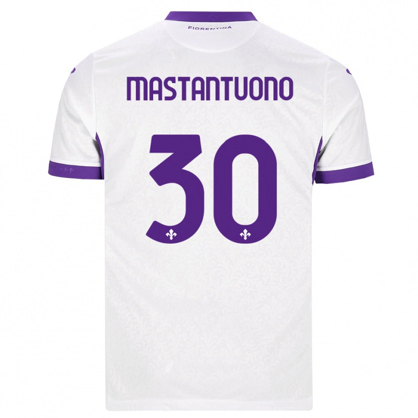 Danxen Heren Franco Mastantuono #30 Wit Paars Uitshirt Uittenue 2026/27 T-Shirt