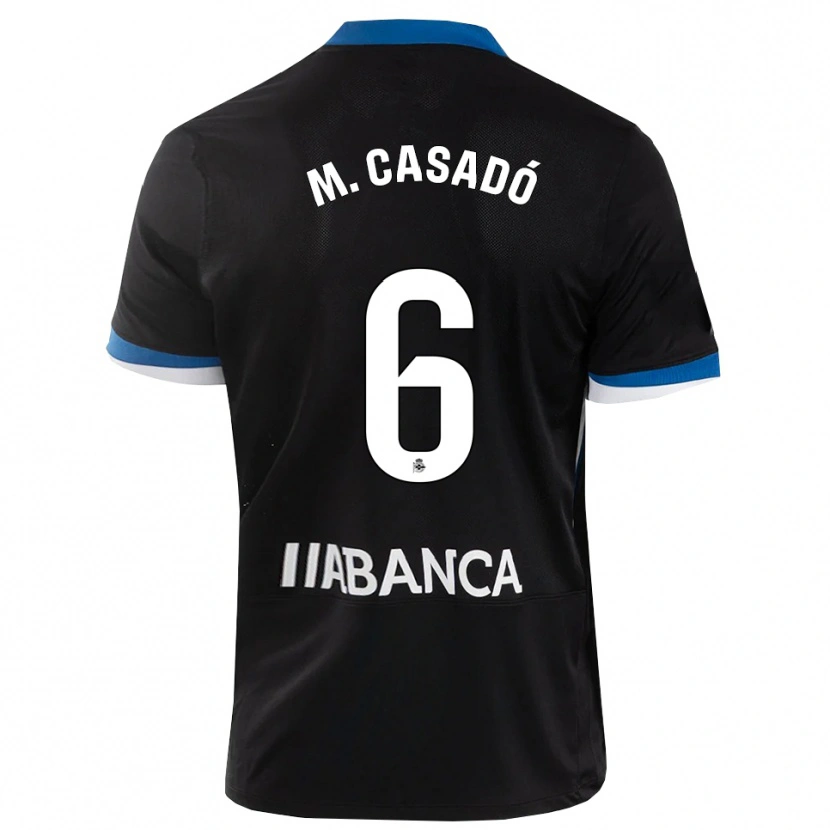 Danxen Dames Marc Casadó #6 Zwart Blauw Wit Uitshirt Uittenue 2026/27 T-Shirt