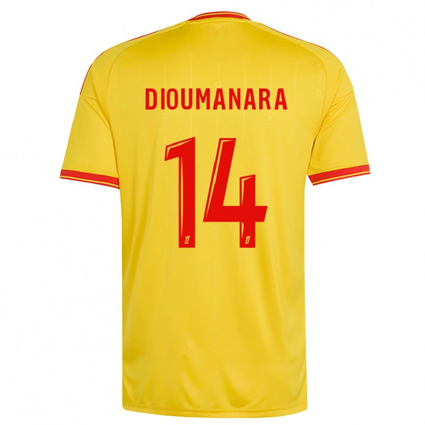 Danxen Dames Sidi Dioumanara #14 Goud Oranje Rood Thuisshirt Thuistenue 2026/27 T-Shirt