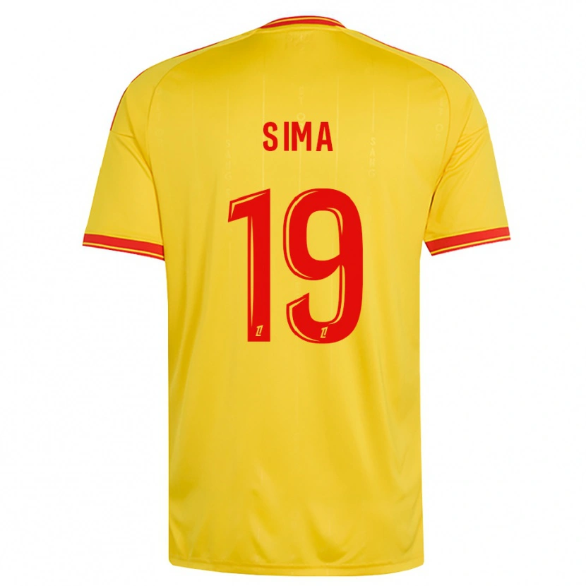 Danxen Dames Abdallah Sima #19 Goud Oranje Rood Thuisshirt Thuistenue 2026/27 T-Shirt