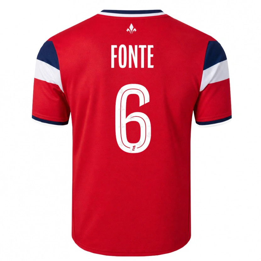 Danxen Dames Jose Fonte #6 Rood Wit Koninklijk Blauw Thuisshirt Thuistenue 2026/27 T-Shirt