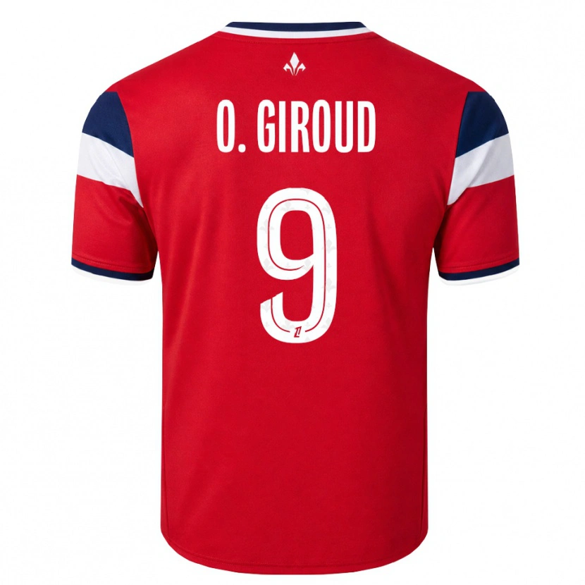 Danxen Dames Olivier Giroud #9 Rood Wit Koninklijk Blauw Thuisshirt Thuistenue 2026/27 T-Shirt