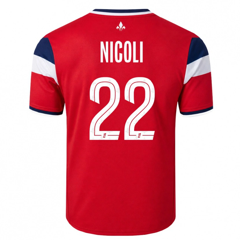 Danxen Dames Morgane Nicoli #22 Rood Wit Koninklijk Blauw Thuisshirt Thuistenue 2026/27 T-Shirt