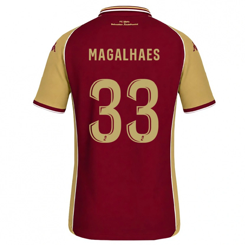 Danxen Dames Manon Magalhaes #33 Goudenrood Donkerrood Thuisshirt Thuistenue 2026/27 T-Shirt