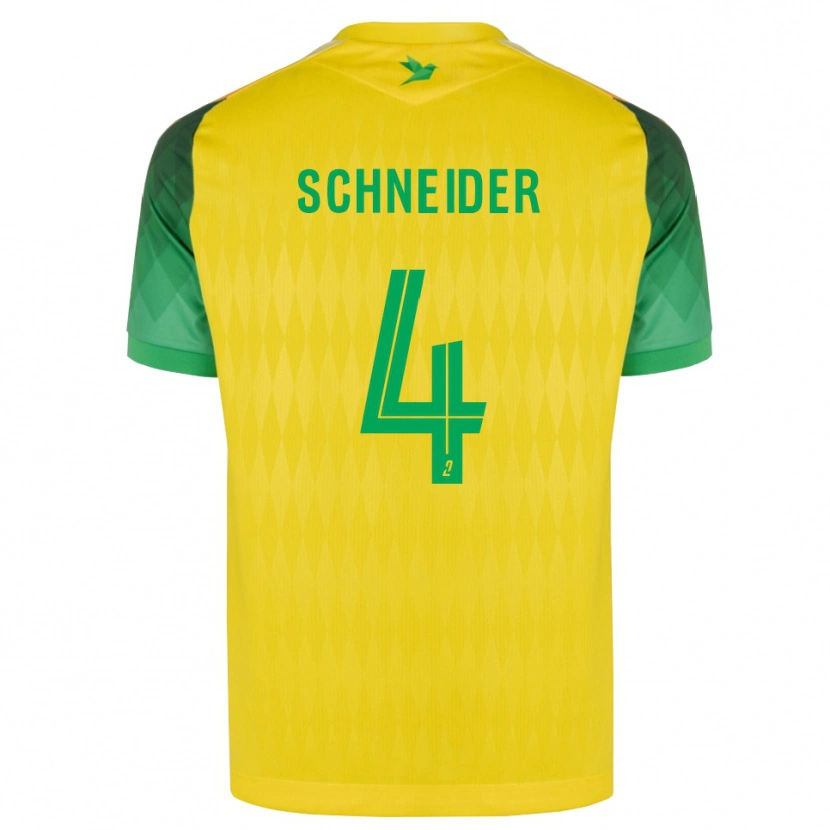 Danxen Dames Octave Schneider #4 Geel Groen Rood Thuisshirt Thuistenue 2026/27 T-Shirt
