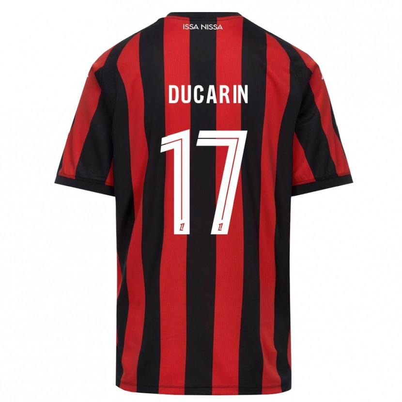 Danxen Dames Léa Ducarin #17 Rood Zwart Wit Thuisshirt Thuistenue 2026/27 T-Shirt