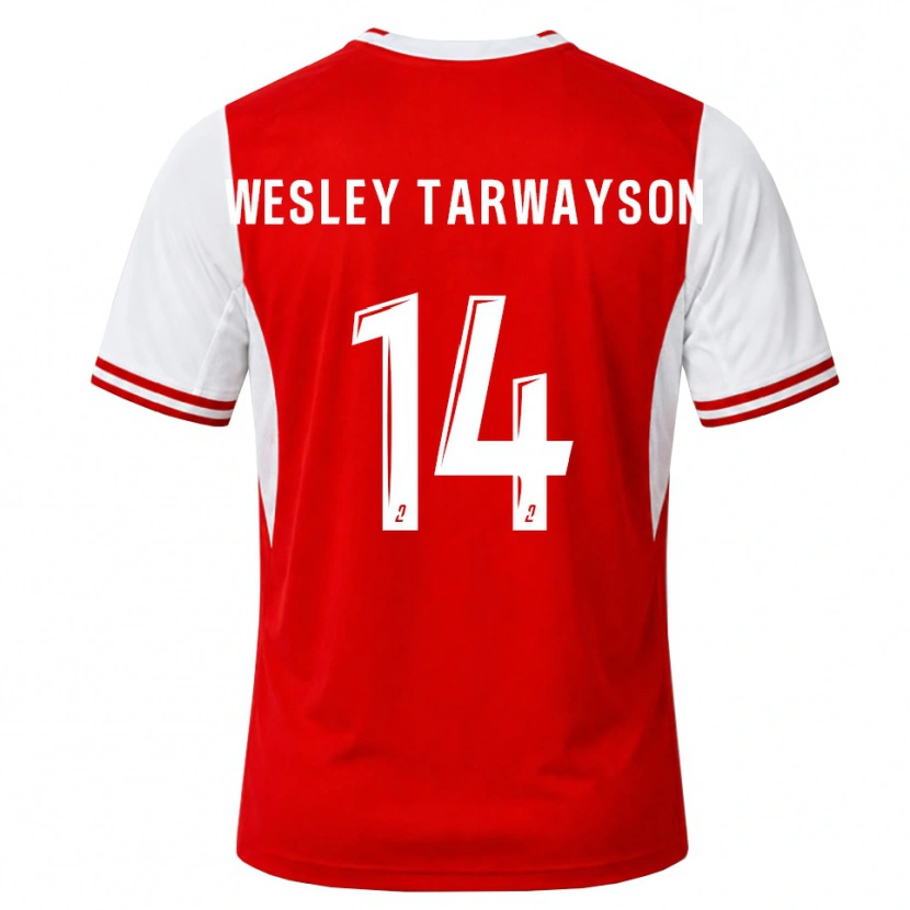 Danxen Dames James Wesley Tarwayson #14 Rood Wit Thuisshirt Thuistenue 2026/27 T-Shirt