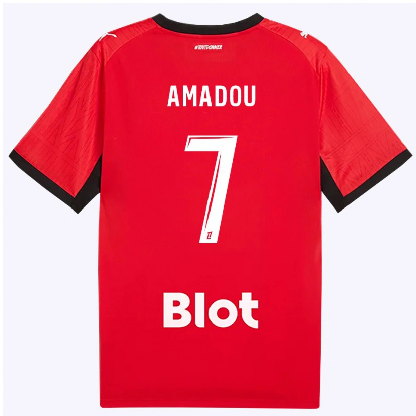 Danxen Dames Amadou Diallo #7 Rood Zwart Wit Thuisshirt Thuistenue 2026/27 T-Shirt