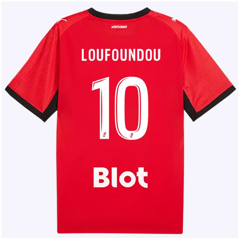 Danxen Dames Noah Loufoundou #10 Rood Zwart Wit Thuisshirt Thuistenue 2026/27 T-Shirt