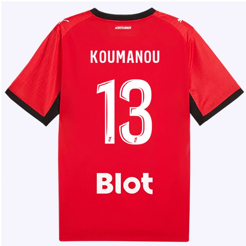 Danxen Dames Noa Koumanou #13 Rood Zwart Wit Thuisshirt Thuistenue 2026/27 T-Shirt