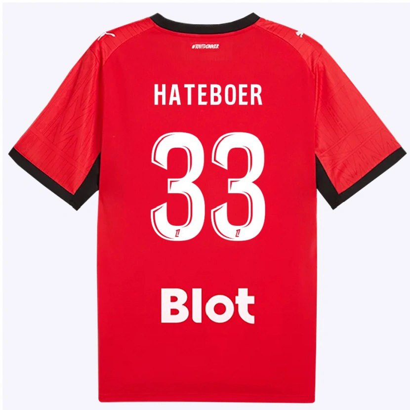 Danxen Dames Hans Hateboer #33 Rood Zwart Wit Thuisshirt Thuistenue 2026/27 T-Shirt