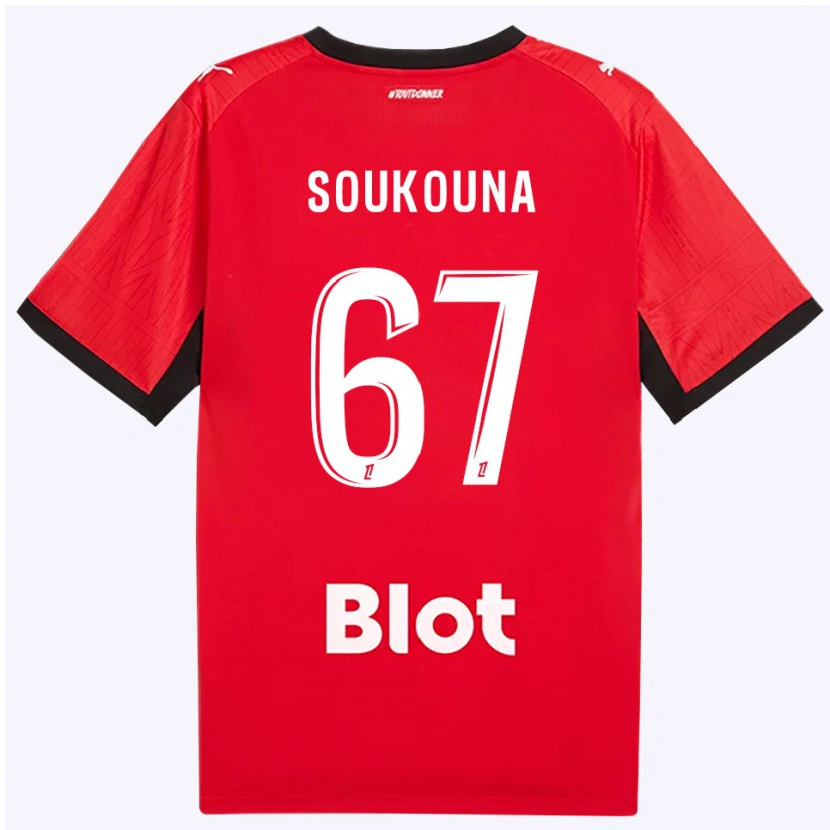 Danxen Dames Isiaka Soukouna #67 Rood Zwart Wit Thuisshirt Thuistenue 2026/27 T-Shirt