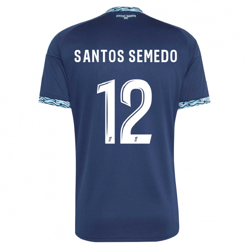 Danxen Dames Ilyes Dos Santos Semedo #12 Staalblauw Wit Thuisshirt Thuistenue 2026/27 T-Shirt