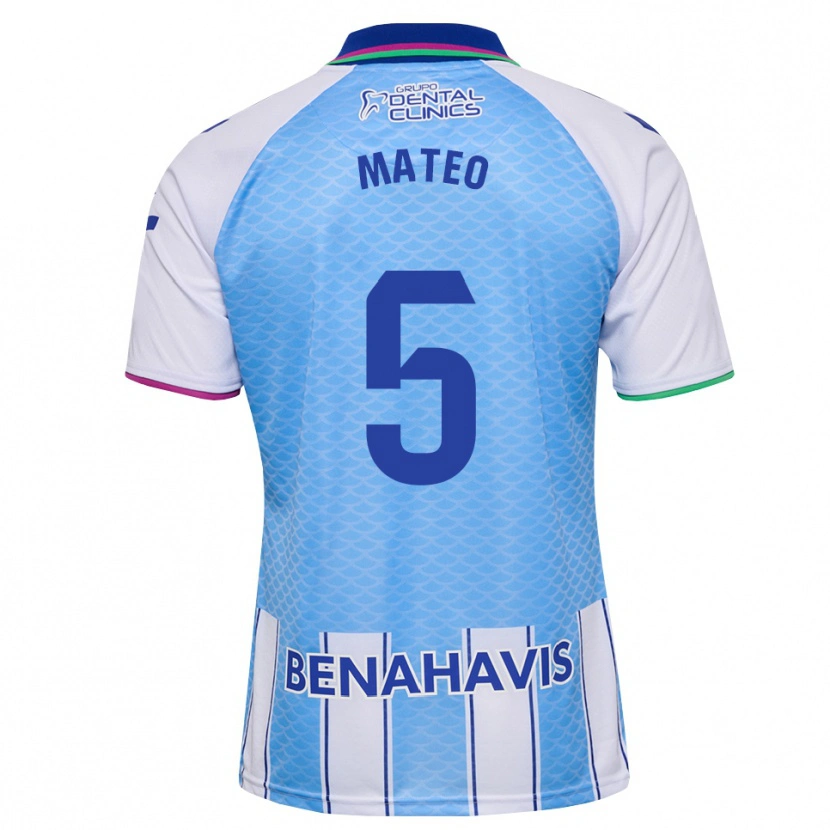 Danxen Dames Ángel Mateo #5 Diep Hemelsblauw Wit Thuisshirt Thuistenue 2026/27 T-Shirt
