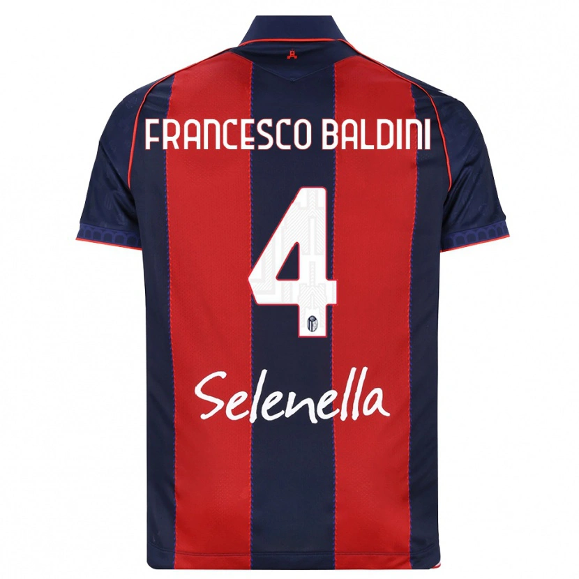 Danxen Dames Giovanni Francesco Baldini #4 Koninklijk Blauw Rood Wit Thuisshirt Thuistenue 2026/27 T-Shirt