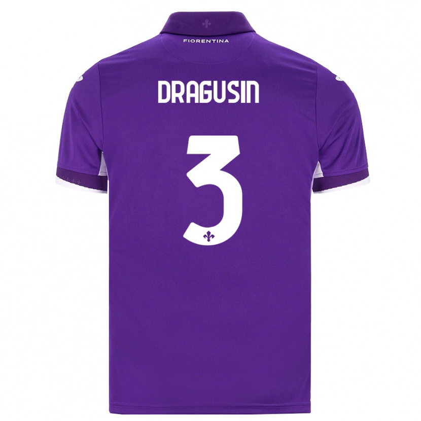 Danxen Dames Radu Drăgușin #3 Paars Wit Roze Thuisshirt Thuistenue 2026/27 T-Shirt