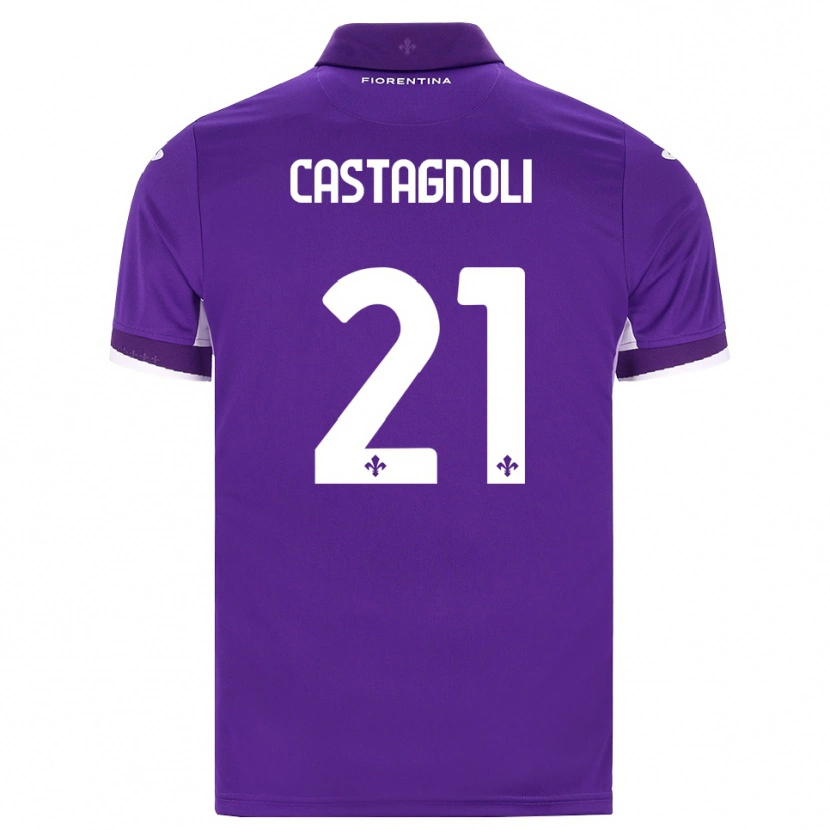 Danxen Dames Filippo Castagnoli #21 Paars Wit Roze Thuisshirt Thuistenue 2026/27 T-Shirt