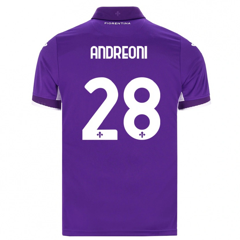 Danxen Dames Caterina Andreoni #28 Paars Wit Roze Thuisshirt Thuistenue 2026/27 T-Shirt