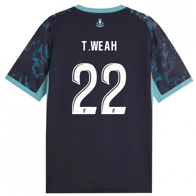 Danxen Dames Timothy Weah #22 Licht Turkoois Wit Zwart Uitshirt Uittenue 2026/27 T-Shirt