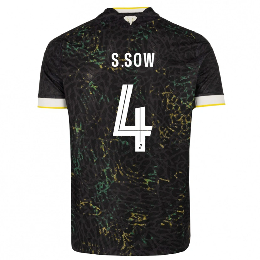 Danxen Dames Saïdou Sow #4 Zwart Wit Geel Uitshirt Uittenue 2026/27 T-Shirt