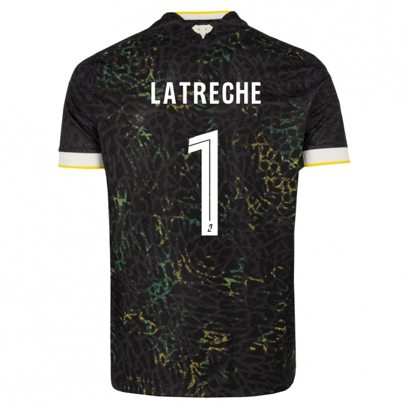 Danxen Dames Yanis Latreche #1 Zwart Wit Geel Uitshirt Uittenue 2026/27 T-Shirt