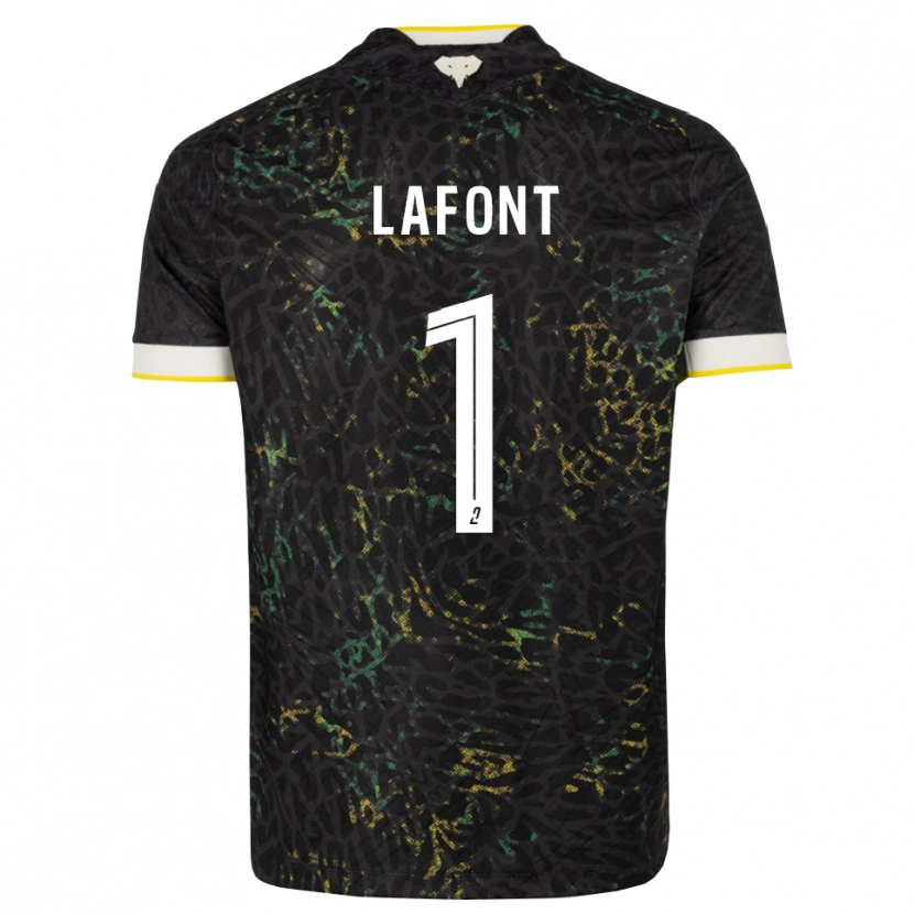 Danxen Dames Alban Lafont #1 Zwart Wit Geel Uitshirt Uittenue 2026/27 T-Shirt