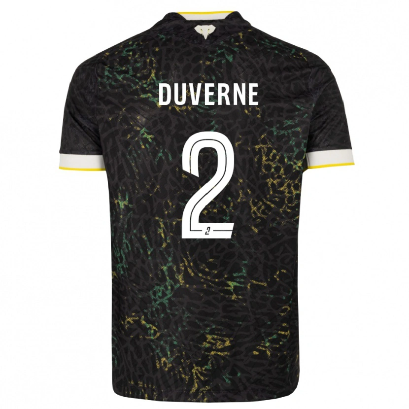 Danxen Dames Jean-Kévin Duverne #2 Zwart Wit Geel Uitshirt Uittenue 2026/27 T-Shirt
