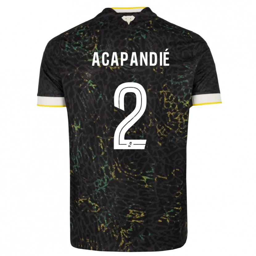 Danxen Dames Mathieu Acapandié #2 Zwart Wit Geel Uitshirt Uittenue 2026/27 T-Shirt