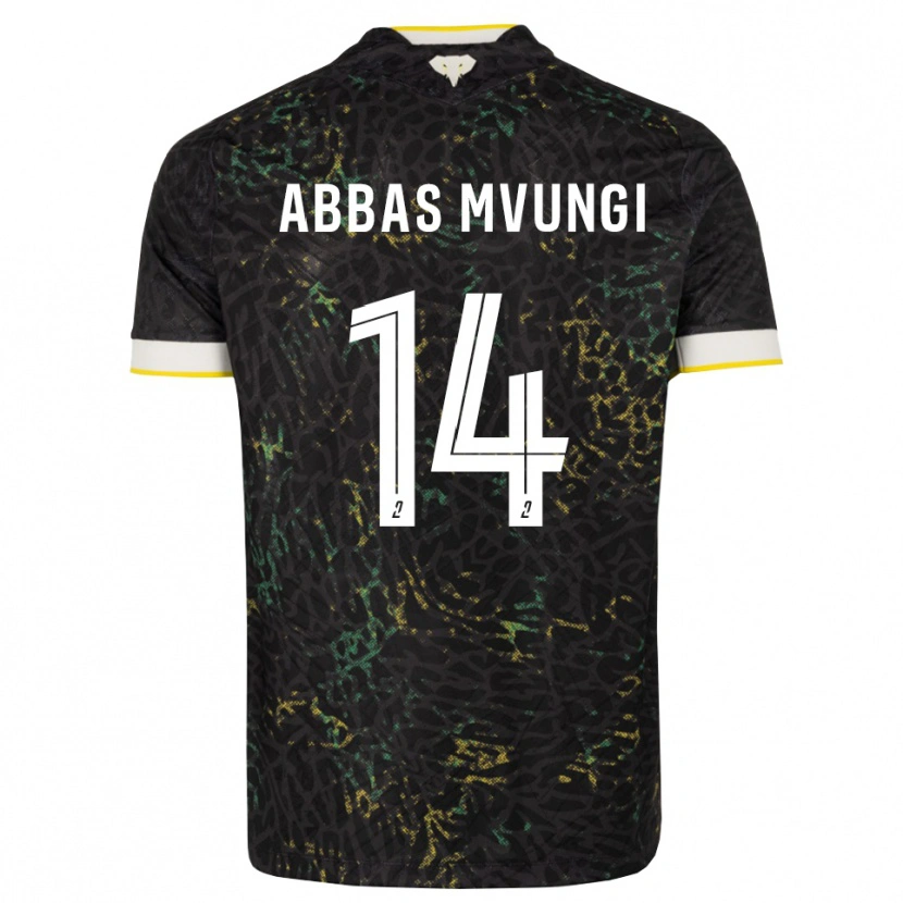 Danxen Dames Omar Abbas Mvungi #14 Zwart Wit Geel Uitshirt Uittenue 2026/27 T-Shirt