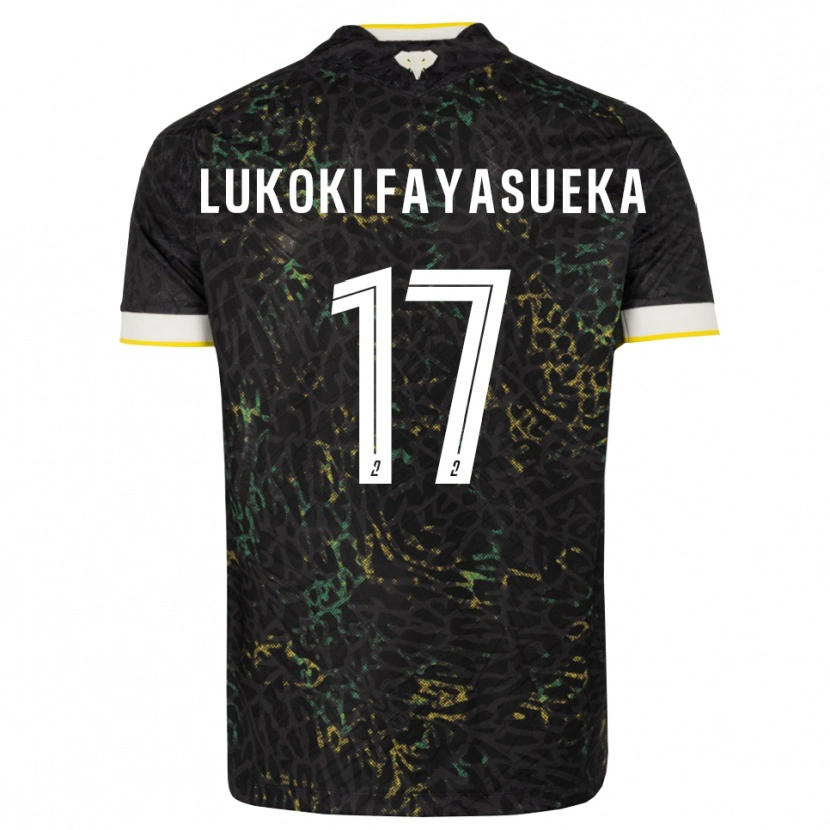 Danxen Dames Kévin Lukoki Fayasueka #17 Zwart Wit Geel Uitshirt Uittenue 2026/27 T-Shirt