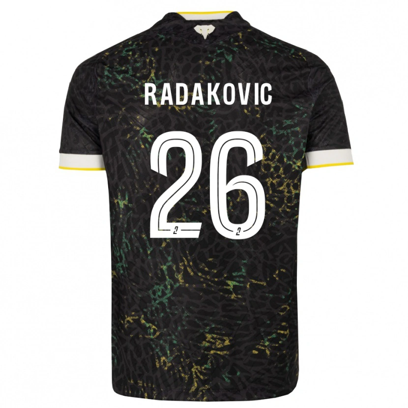 Danxen Dames Uros Radakovic #26 Zwart Wit Geel Uitshirt Uittenue 2026/27 T-Shirt