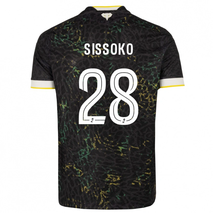 Danxen Dames Ibrahima Sissoko #28 Zwart Wit Geel Uitshirt Uittenue 2026/27 T-Shirt